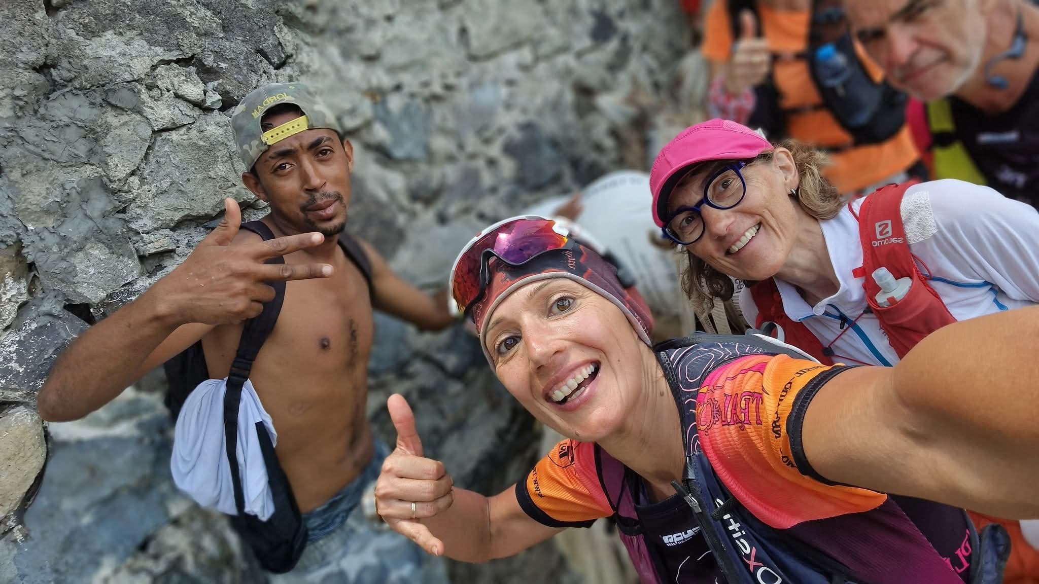 Selfie coureurs heureux